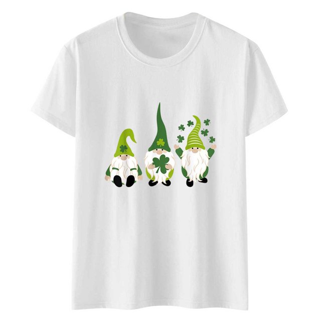 QIPOPIQ T-Shirts à Manches Courtes Col Rond pour Femmes T-Shirts de la Saint-Patrick Tunique Trèfle T-Shirt Vert T-Shirts de la Saint-Patrick Hauts Tee T-Shirts Graphiques Offres