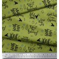 thumbnail image 2 of Soimoi Green Rayon Fabric Christmas Tree & Love Peace Joy Text Printed Fabric 1 Yard 56 Inch Wide, 2 of 3