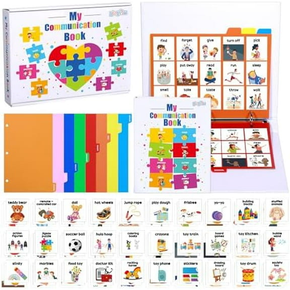 Pecs Visual Communication Book 240 Picture Cards 8 Tabs 3 Ring Binder Dividers Communication Board Autism Language Vocabulary Learning Materials Picture Cards Articulation Therapy
