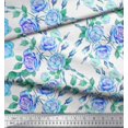thumbnail image 3 of Soimoi Polyester Crepe Fabric Leaves & Rose Flower Printed Fabric 1 Yard 52 Inch Wide, 3 of 3