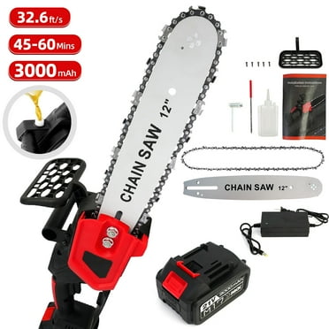 CATGOOD 12" Cordless Chainsaw, 950W Brushless Motor Battery Chain Saw with 21V Rechargeable 3.0Ah Battery and Charger for Wood Cutting