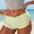 thumbnail image 4 of Cute Micro Pajamas Shorts for Women Low Rise Side Slit Ruched Lounge Shorts Pj Bottoms Yellow M(M), 4 of 6