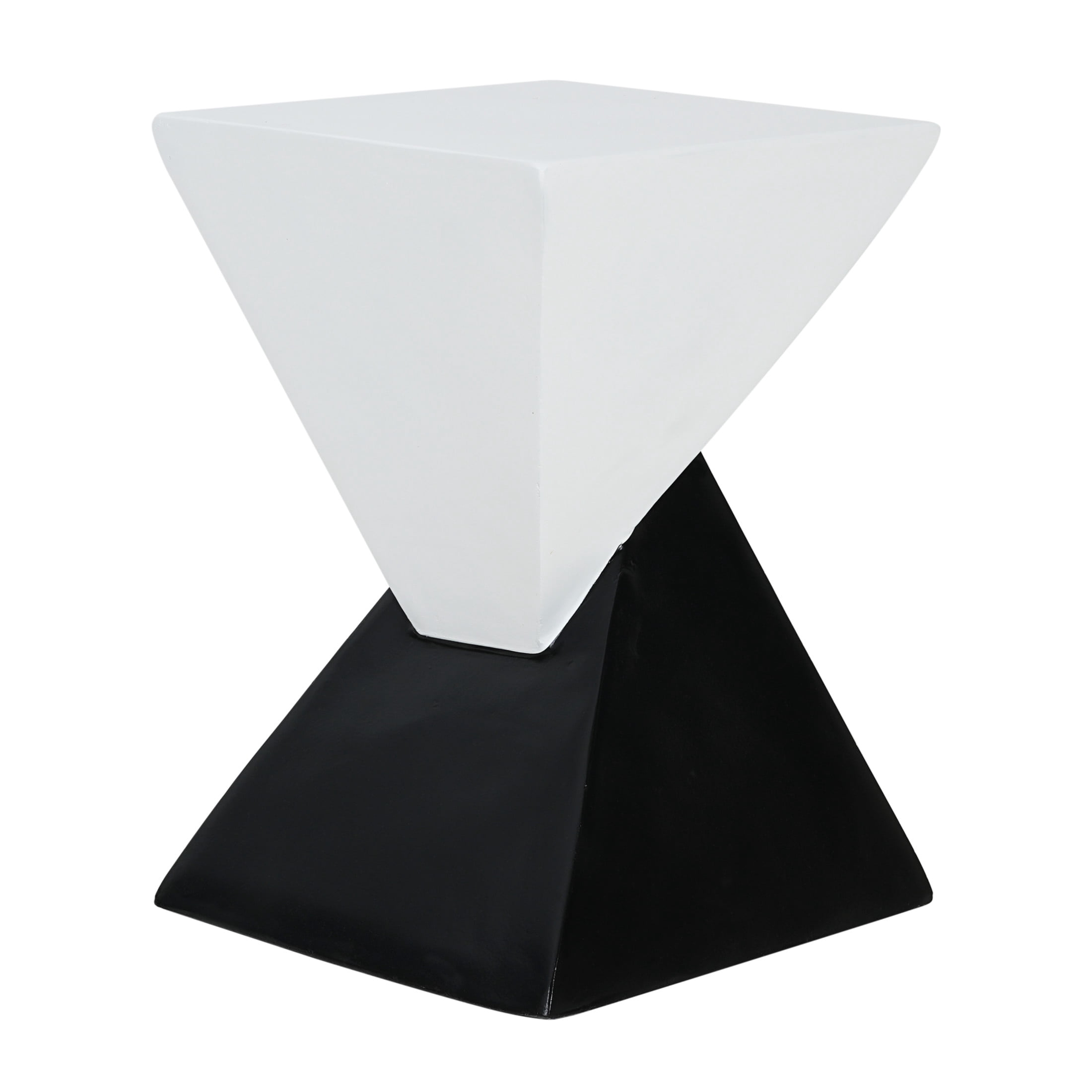 Christopher Knight Home Outdoor MGO Hourglass Side Table, 18" Tall Wood Grain Accent Table, Black+White