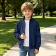 thumbnail image 5 of ATOGUTA Sweatshirt Boys Full Zip Up Long Sleeve Warm Uniform Sweatshirt Fall Winter Fashion Jacket With Pocket Size 4T-15, 5 of 8