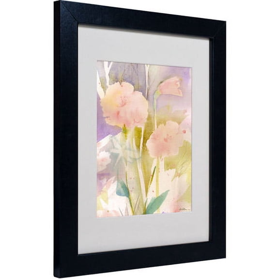 Trademark Fine Art "Pink Dragonfly Shadows" Matted Framed Art by Sheila Golden