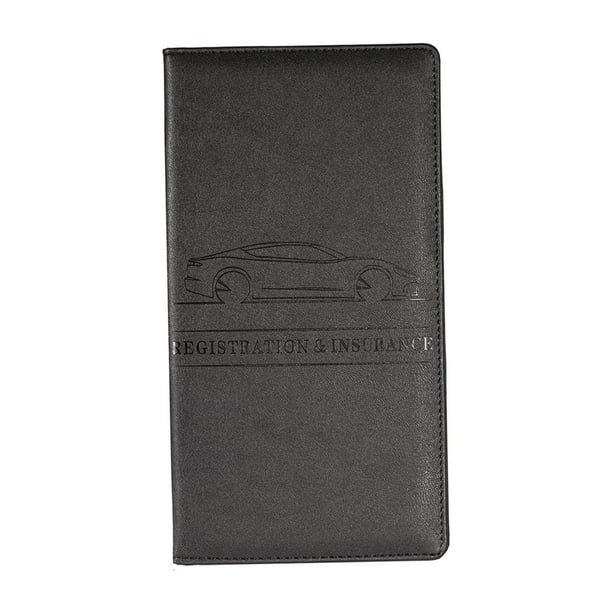 Portas de registro y seguro Unisex, portas, guantera, moda , soporte fino para registro de seguro, apto para hombres y niño Negro BLESIY titular de la tarjeta de crédito