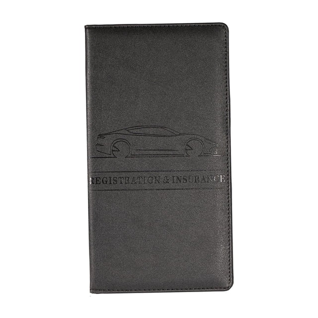 Portas de registro y seguro Unisex, portas, guantera, moda , soporte fino para registro de seguro, apto para hombres y niño Negro BLESIY titular de la tarjeta de crédito