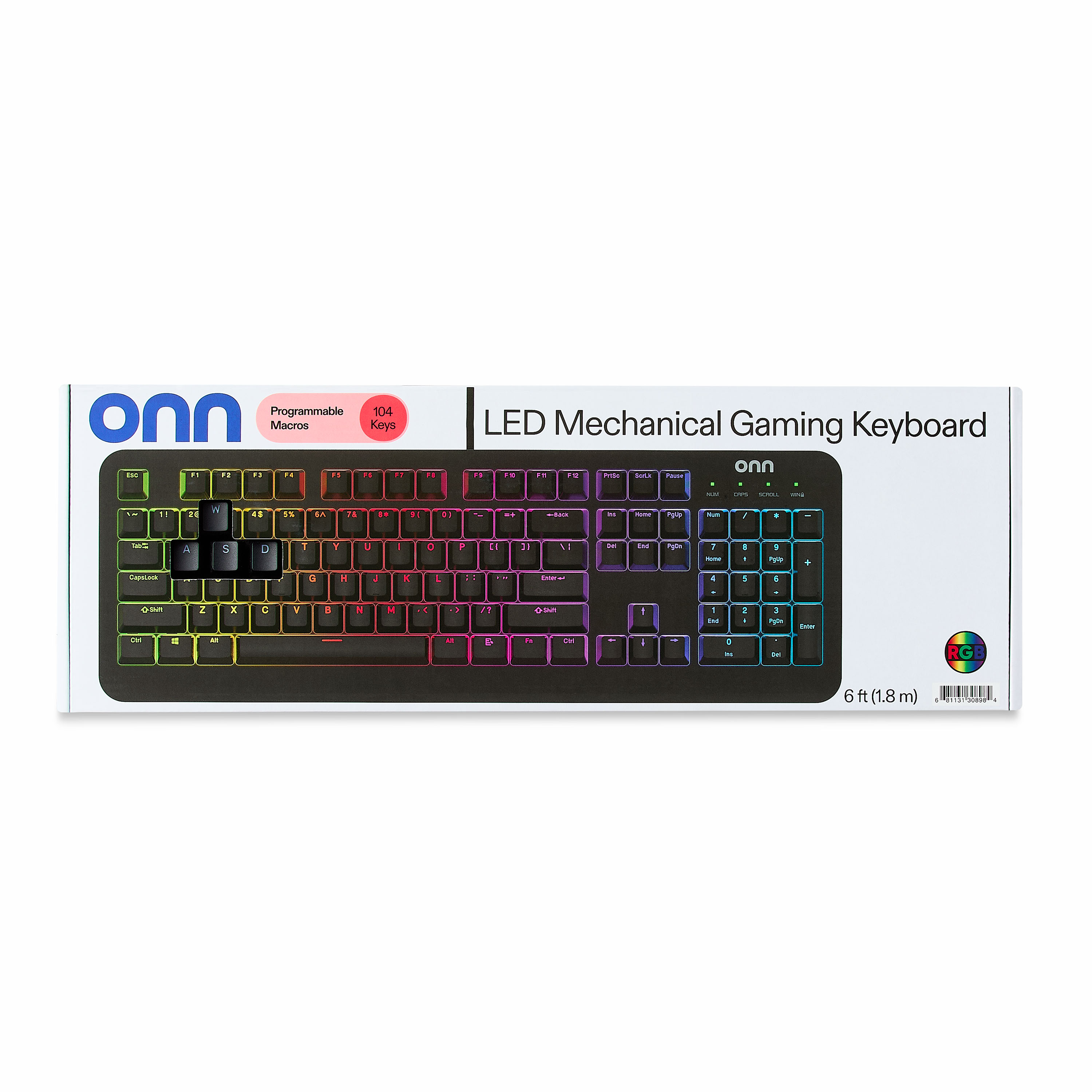 Teclado mecánico gamer onn con interruptores azules y iluminación LED de 16.8M, 104 teclas 2