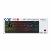 onn Gaming Mechanical Keyboard with Blue Switches and 16.8M LED Lighting, 104 Keys