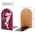 thumbnail image 2 of Angel Dust Dance Hazbin Hotel Bookends Wood Book Divider Decor Shelves Non-Skid Book Stand 2 Pieces For Dormitory Classroom Office Home Bookshelf, 2 of 7