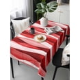 thumbnail image 2 of Red Striped Rectangle Tablecloth, Modern Gradient Geometric Ripple Stripes Waterproof & StainResistant Tablecloth, Washable Oil-proof Table Cover for Dining/Party/Wedding/Camping/Buffet 60x120 In, 2 of 9
