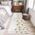 thumbnail image 3 of Daisy Runner Rugs 2x6 ft Watercolor Flowers Vintage Wood Grain Washable Hallway Rugs Non-Slip Floor Mats Absorbent Carpet Bedside Runners for Bedroom Kitchen Bathroom Laundry Room, 3 of 9