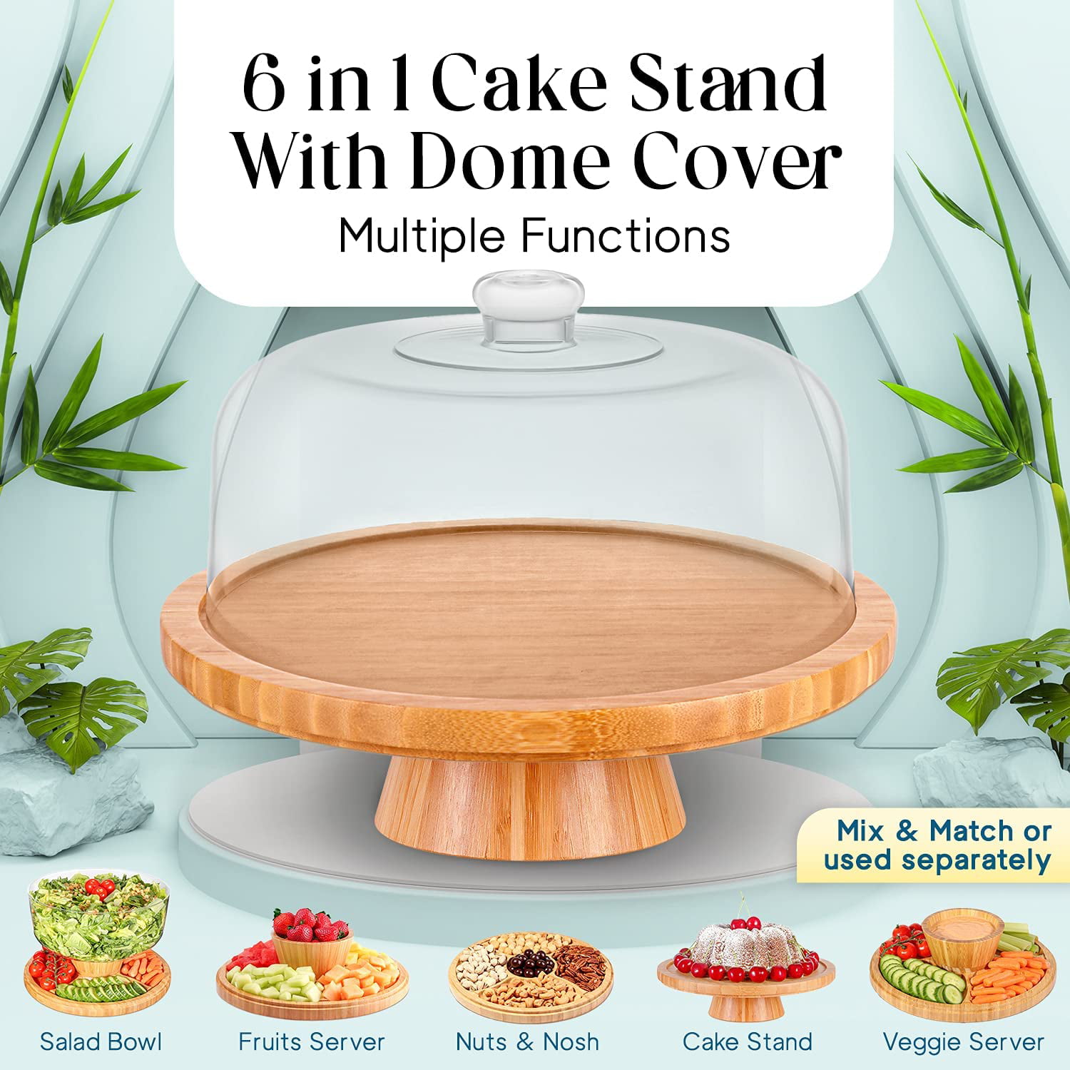 6 in 1 Amazing Cake Stand Cake Tray with Lid - China Cake Stand