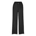 thumbnail image 5 of GiLiling Girls Linen 2 Piece Outfit Sleeveless V-Neck Top and Loose High Waisted Summer Pants Set (Black, 9-10 Years), 5 of 7