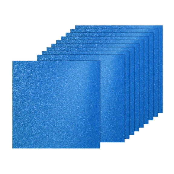 10Sheets Blue Glitter Cardstock, 12x12In Glitter Paper Card Stock Shiny Scrapbook 250gsm Sparkly Paper Large Shimmer for Crafts Scrapbook DIY Art Wedding Party