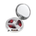 thumbnail image 3 of Unique Bargains 1 Pc Travel Pill Organizer with Mirror 3-compartment Pill Box Purple-Red Violet-Red, 3 of 6