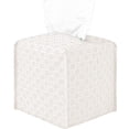 thumbnail image 1 of Nvzi Funda para caja de pañuelos, organizador dispensador de papel facial de cuero sintético PU decorativo moderno para baño, tocador, mesita de noche, escritorio, coche, blanco (S), 1 of 3