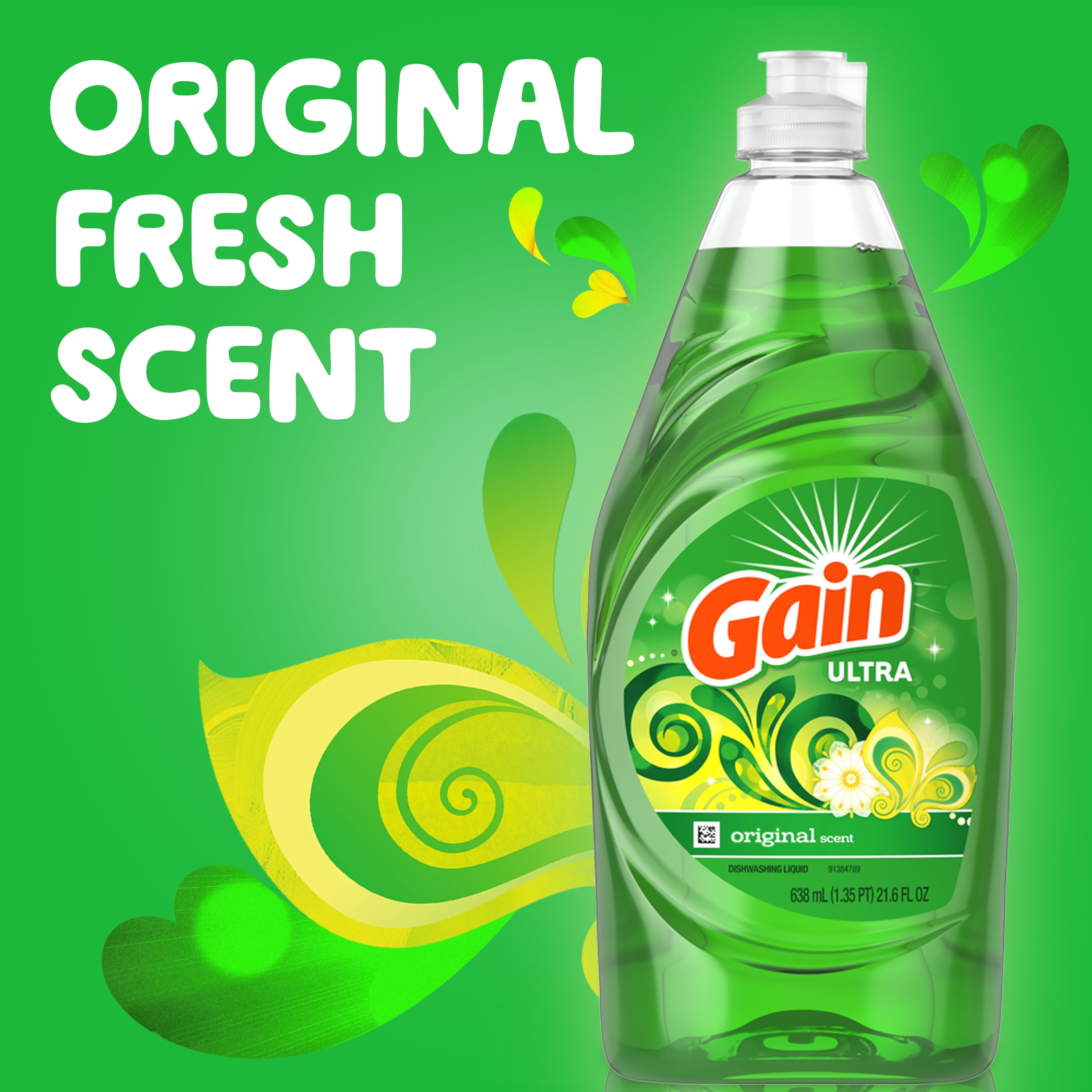 Gain Ultra Dishwashing Liquid Dish Soap, Original Scent, 24 fl oz