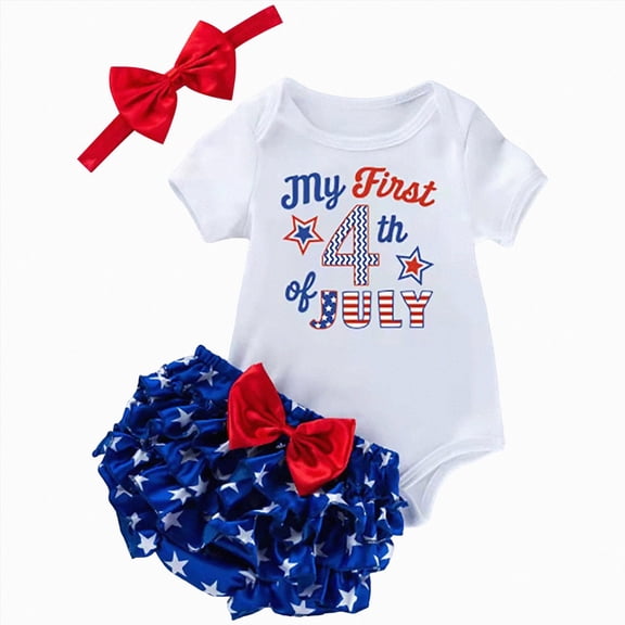 Splozh Baby Girl Clothes Cute USA 250th Romper Skirt Headband Summer Outfit, Baby Girl 4th of July Outfit 250th Independence Day,Red,6-9 Months