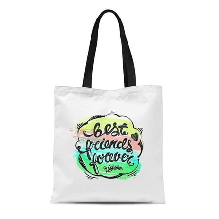 KDAGR Canvas Tote Bag Bff Best Friends Forever Letters Brotherhood Creative Cute Day Reusable Shoulder Grocery Shopping Bags