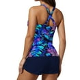 thumbnail image 5 of qucoqpe Womens Two Piece Tankini Swimsuits Floral Print V Neck Pleated Modest Bathing Suits Tankini Tops with Boyshorts, 5 of 5
