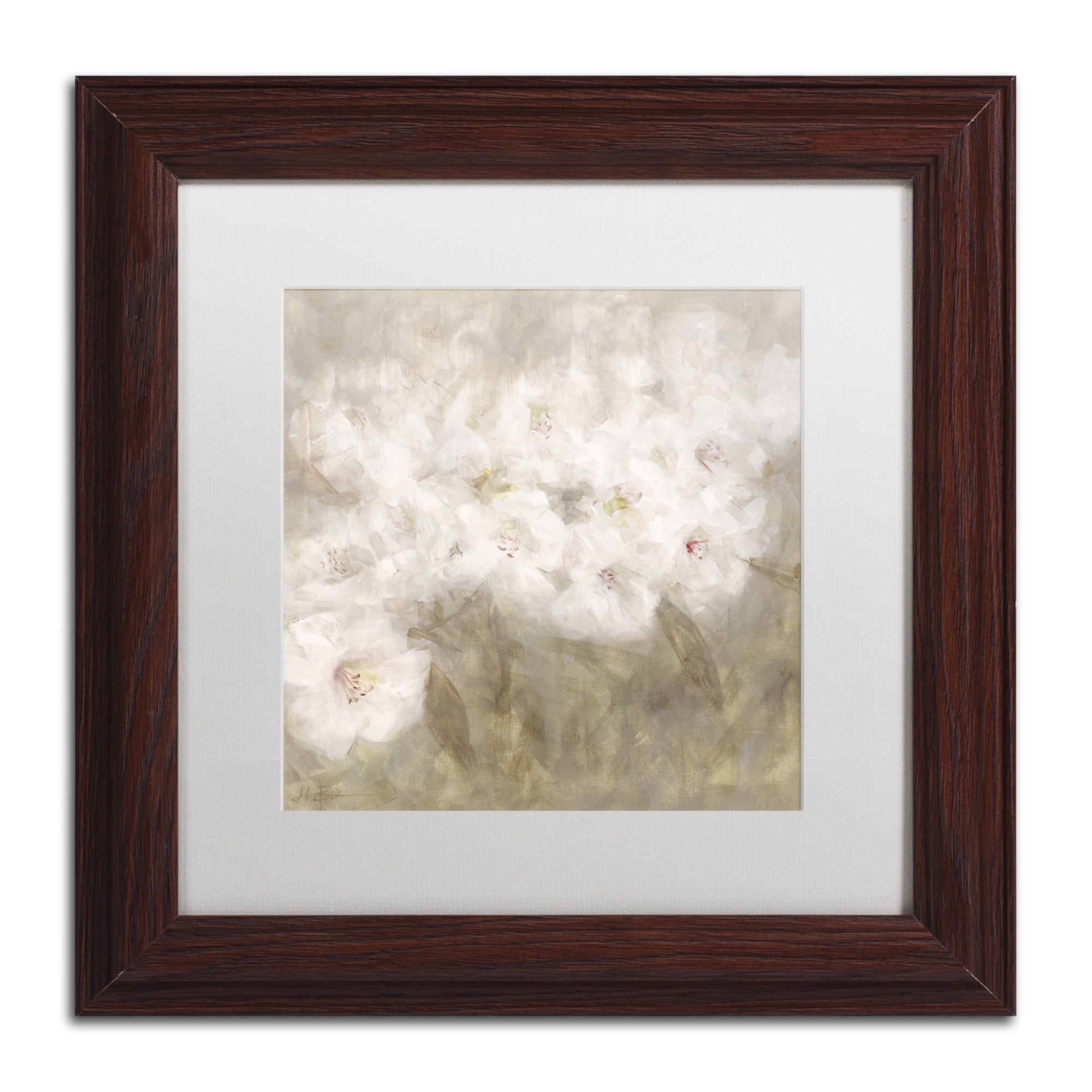 Li Bo 'Wild Flowers I' Matted Framed Art