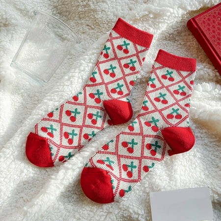

2 pairs Women Autumn And Winter Matching Thickened Warm Mid Tube Socks Women Thick Socks Color random