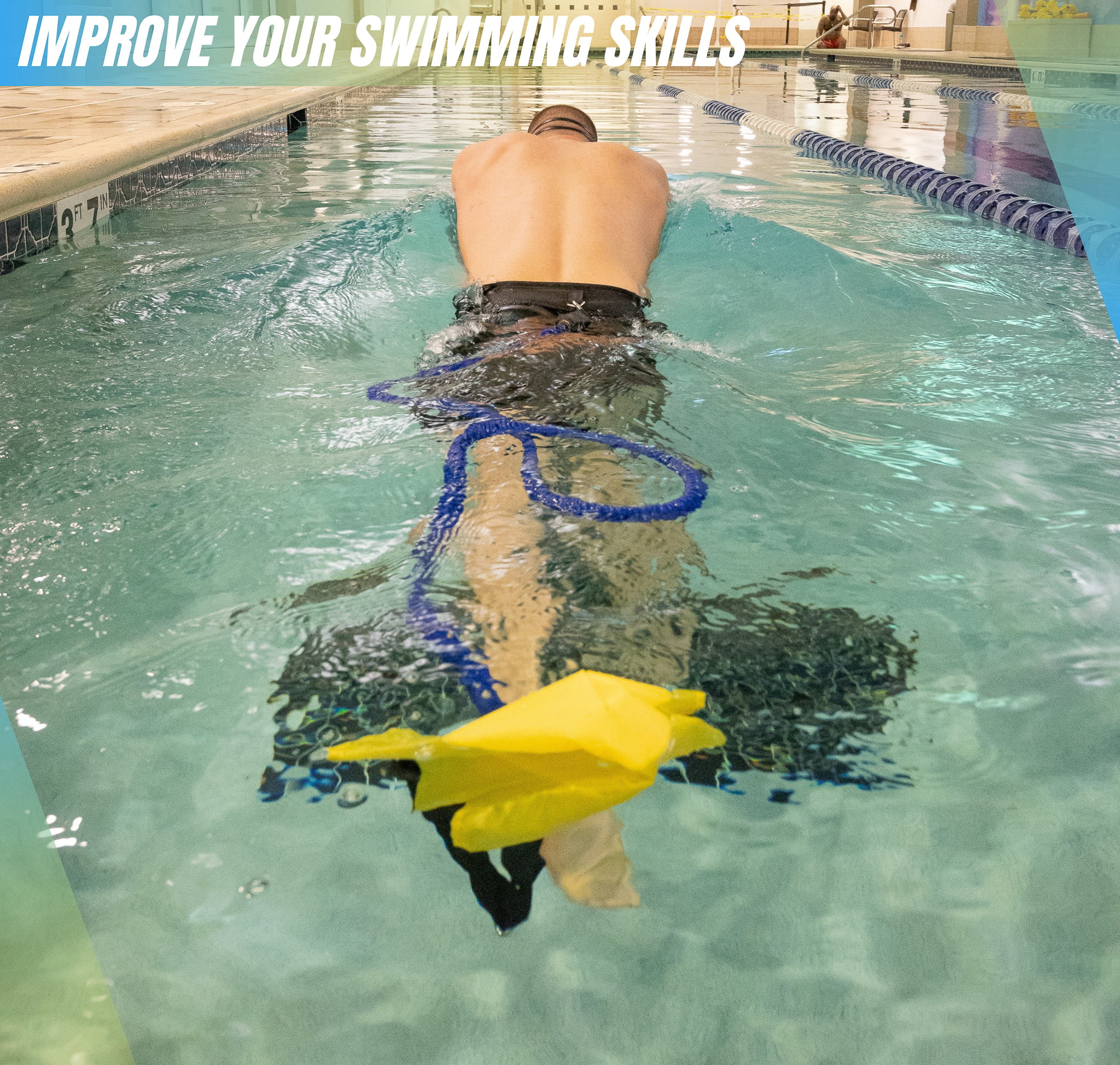 Pool Exercise Equipment for Adults Swim Trainer Water Aerobics Equipment ActivePRO 4M Swim Belt Swimming Resistance Belt