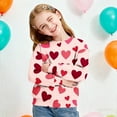thumbnail image 4 of Girls Valentine's Day Khaki Heart Print Crewneck Long Sleeve Sweatshirt, 1-15Y Soft Stretch Kids Apparel,Size 7-8 T, 4 of 8