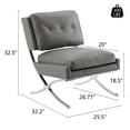 thumbnail image 5 of Art Leon Atrium Bounded Faux Leather Accent Chair Upholstered Gray, 5 of 8