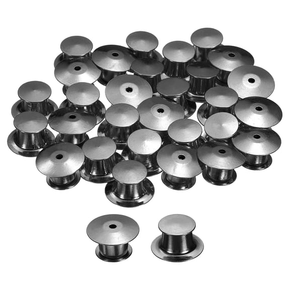 40Pack Metal Locking Pin Backs, Pin Keepers Locking Clasp, Metallic Black