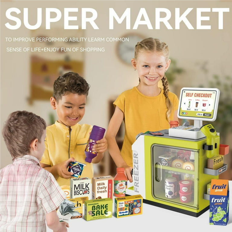 Richgv Upgraded Cash Register Toy for 3 Years Old Kids 46 Pieces