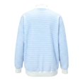 thumbnail image 5 of Unir Women's Color Block Neck Layering Sweatshirt Horizontal Stripe Oversized Rib Long Sleeve Casual Pullover Top 1PC S-XL Plus Size Friendly, 5 of 5