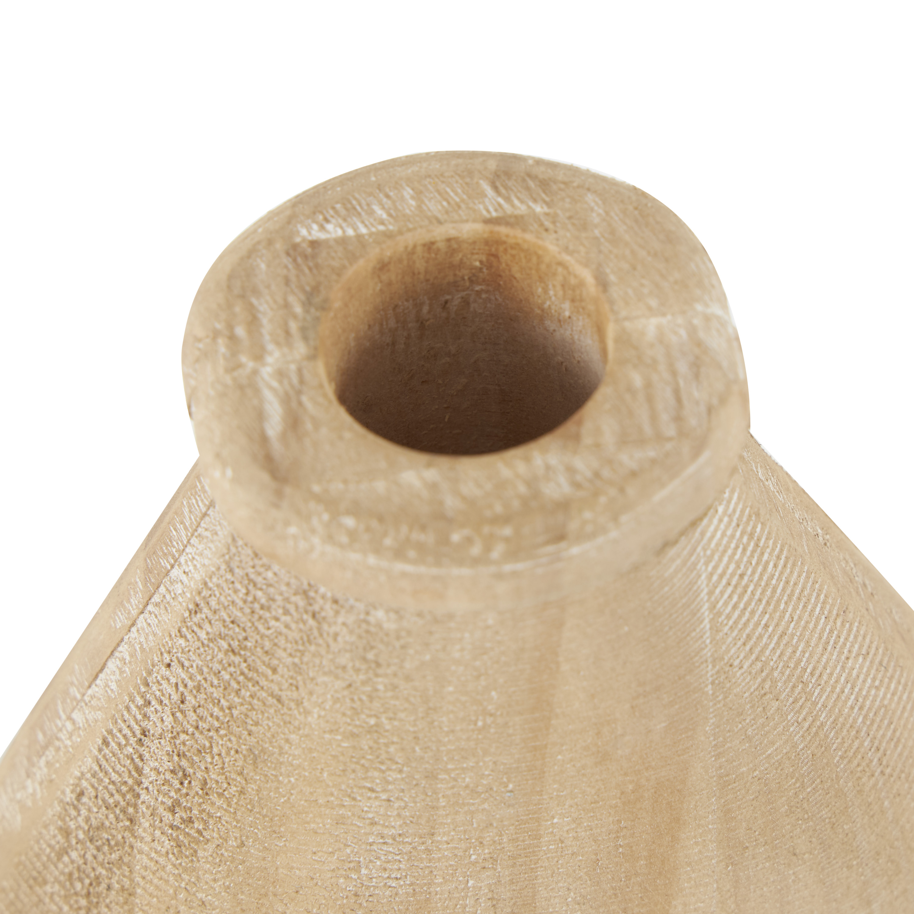 DecMode 10", 8"H Teardrop Brown Wood Vase with Cutout Center, Set of 2