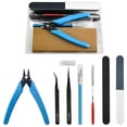 thumbnail image 1 of BXQINLENX Kit de herramientas profesional para modelo de coche Gundam de 8 piezas, herramientas básicas para modelador, juego de manualidades, reparación y fijación de construcción de pasatiempos (A), 1 of 8