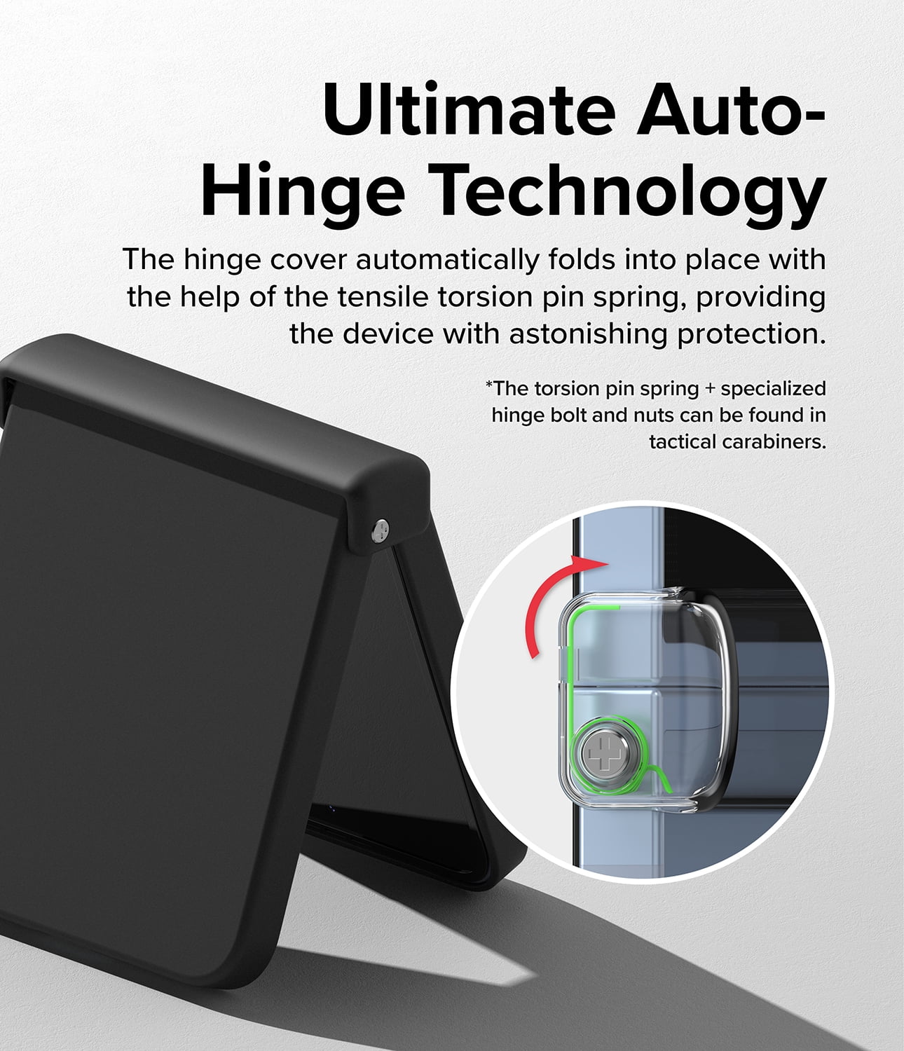 Ringke Galaxy Z Flip 6 / 7 FE [Slim Hinge Magnetic] Hinge Protection Anti-Yellowing Protective Phone Case Compatible with Magsafe - Black