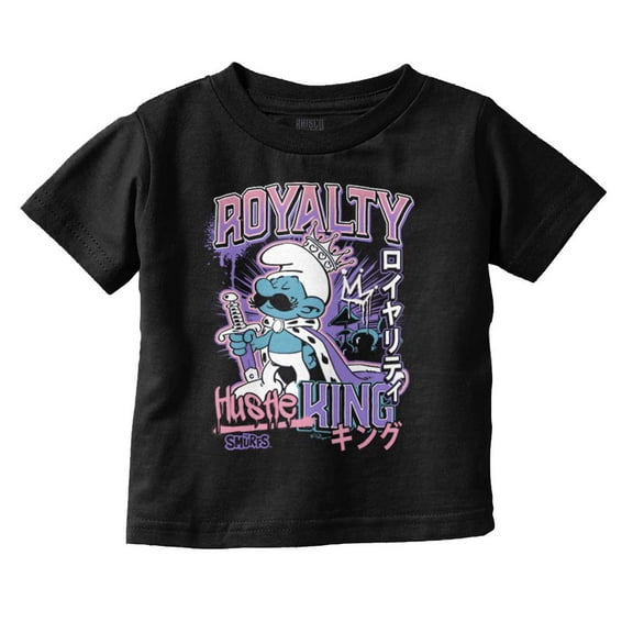 The Smurfs Kanji Hustle King Royalty Youth T Shirt Tee Boys Infant Toddler Brisco Brands 12M