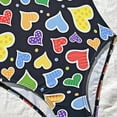 thumbnail image 7 of HCNTES Toddler Swimsuit Girl Color Block Stripe One-Piece Swimwear Toddler Girl Bathing Suits(Black,10-11 Years), 7 of 7
