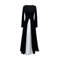 thumbnail image 6 of BRGZLK Women Maxi Dress Fall Winter Casual Elegant V Neck Long Sleeve Dresses Formal Flowy Evening Gown Black XL, 6 of 7