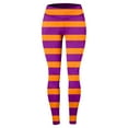 thumbnail image 4 of XIAONU Women's Festive Leggings Slim Fit Argyle Print Bottoms Stretchy Carnival Style Pants Orange, 4 of 5