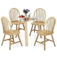 thumbnail image 1 of Gymax 5 PCS Dining Set for 4 Round Table w/ 4 Chairs Solid Rubber Wood Frame Modern, 1 of 7