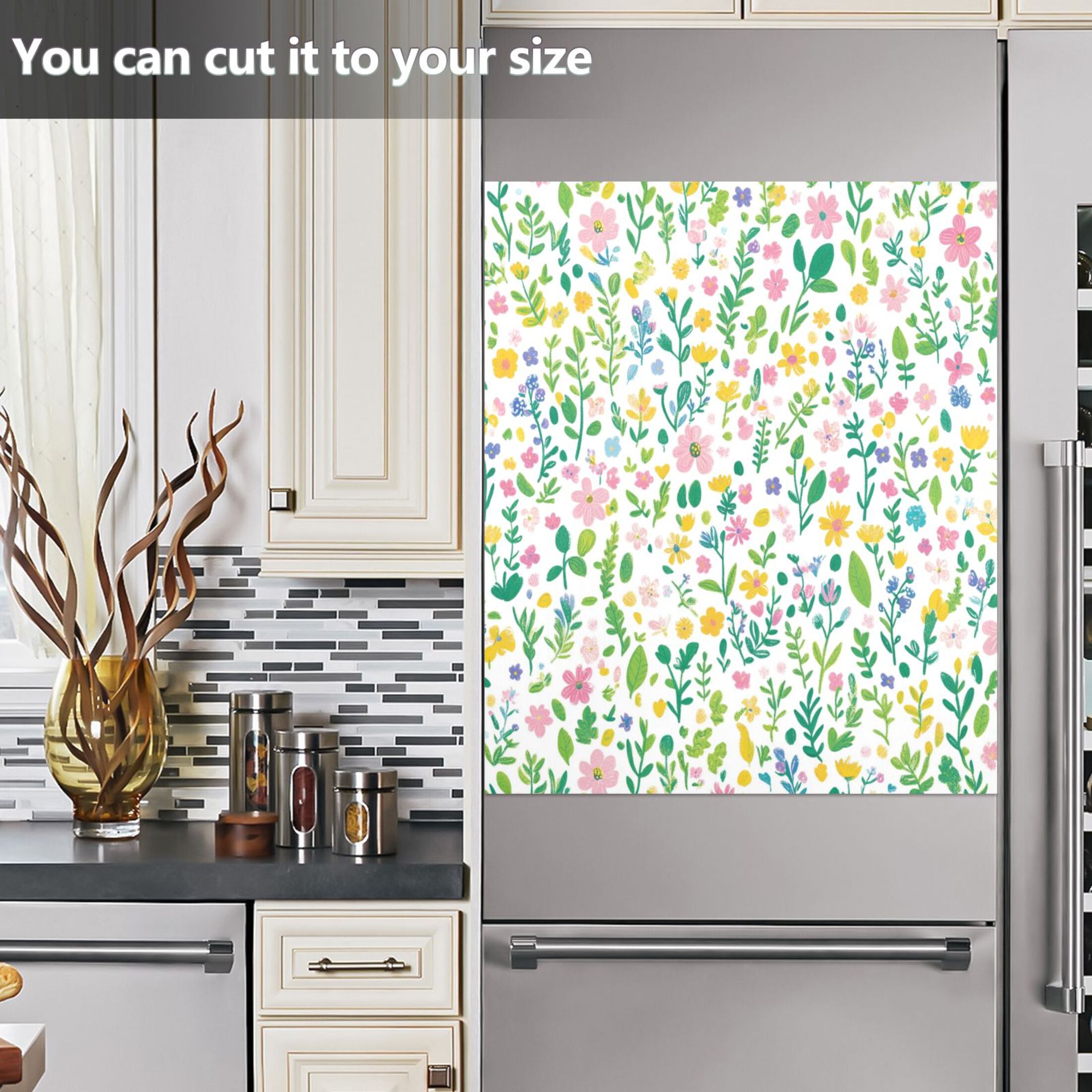 Dishwasher Magnetic Sticker 23x26 Inch Refrigerator Magnetic Sticker Washing Machine Magnetic Sticker Kitchen Panel Magnetic Sticker Home Decor Super Beautiful Little Flowers