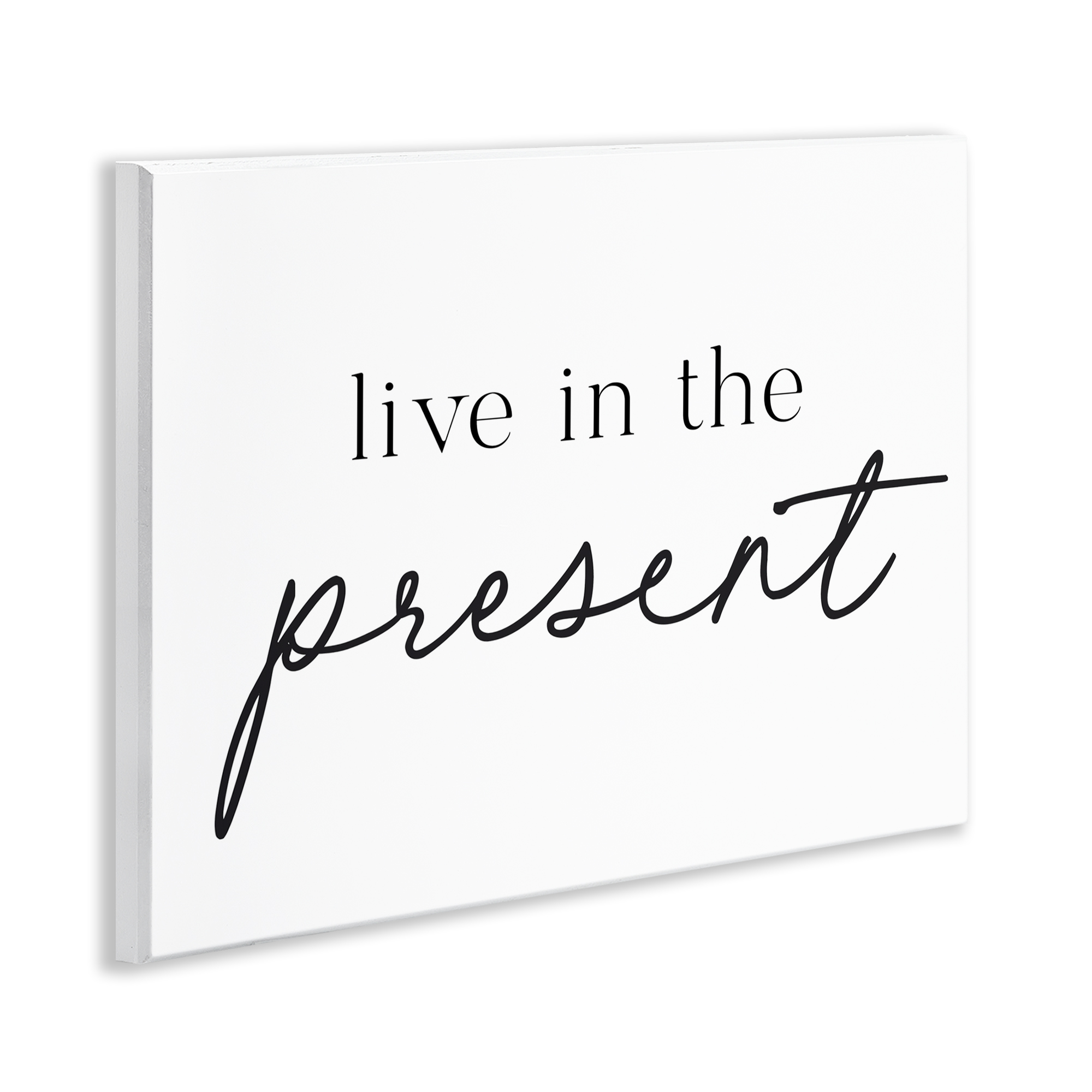 Live In The Present Wall Plaque Art, design by Lettered and Lined