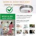 thumbnail image 2 of Wollet Medical Alert Bracelets for Women, 7in Stretchable Stainless Steel ID Bangles, Engraved Silver, 2 of 10