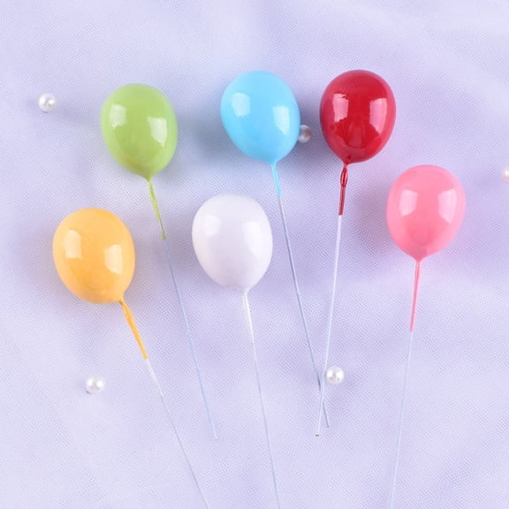 HEANUJJ 18pcs Colorful Balloon Cake Toppers Cupcake Picks Birthday Party Decorations Supplies