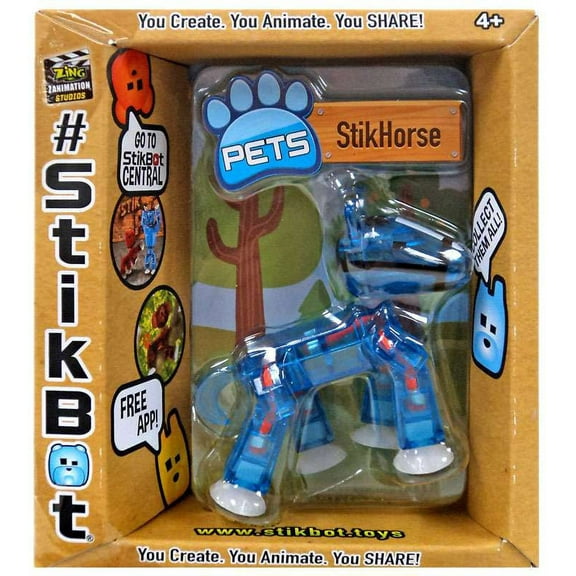 Stikbot Pets Series 2 StikHorse Figure (Blue)