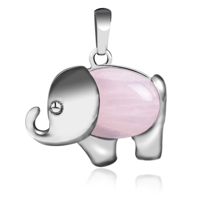 Energy Cute Elephant Pendants for Child Jewelry Chakra Natural Gem Stone