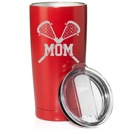 

Smooth Body Tumbler Stainless Steel Vacuum Insulated Travel Mug Cup Gift Lacrosse Mom (Red 20 oz)