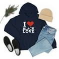 thumbnail image 2 of I love Black Love Unisex Hoodie, S-5XL Black Pride Valentine's Day, 2 of 3