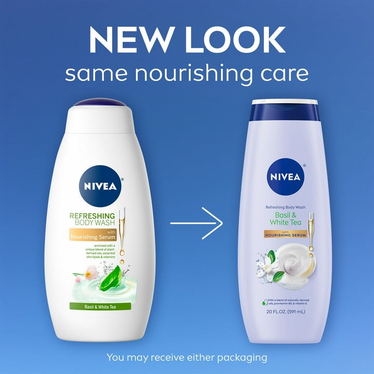 NIVEA Pampering Shower Basil & White Tea Body Wash with Nourishing